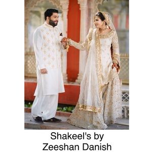 Shakeel’s by Zeeshan Danish Nikkah Bridal Dress White